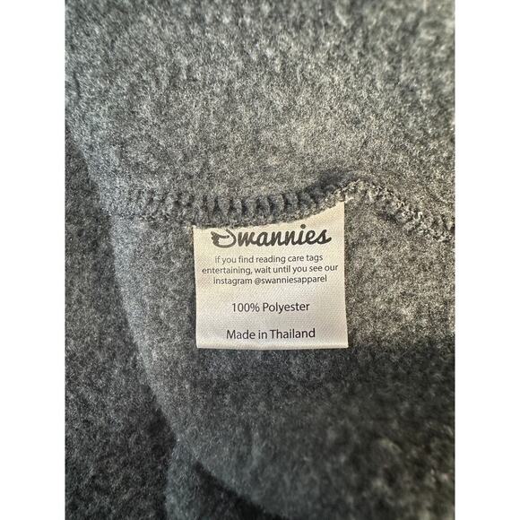 Swannies Golf Wolff Fleece Pullover 1/4 Snap Grey Gray Charcoal Men Med - Picture 8 of 8